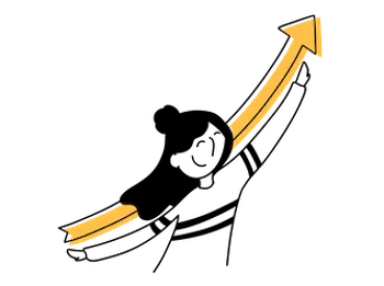 Femme avec une courbe croissante sur le dos