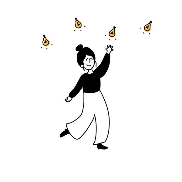 Femme qui allume des ampoules